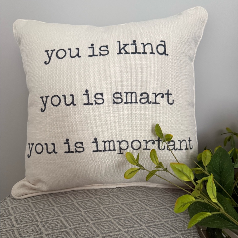Inspirational Cream Throw Pillow